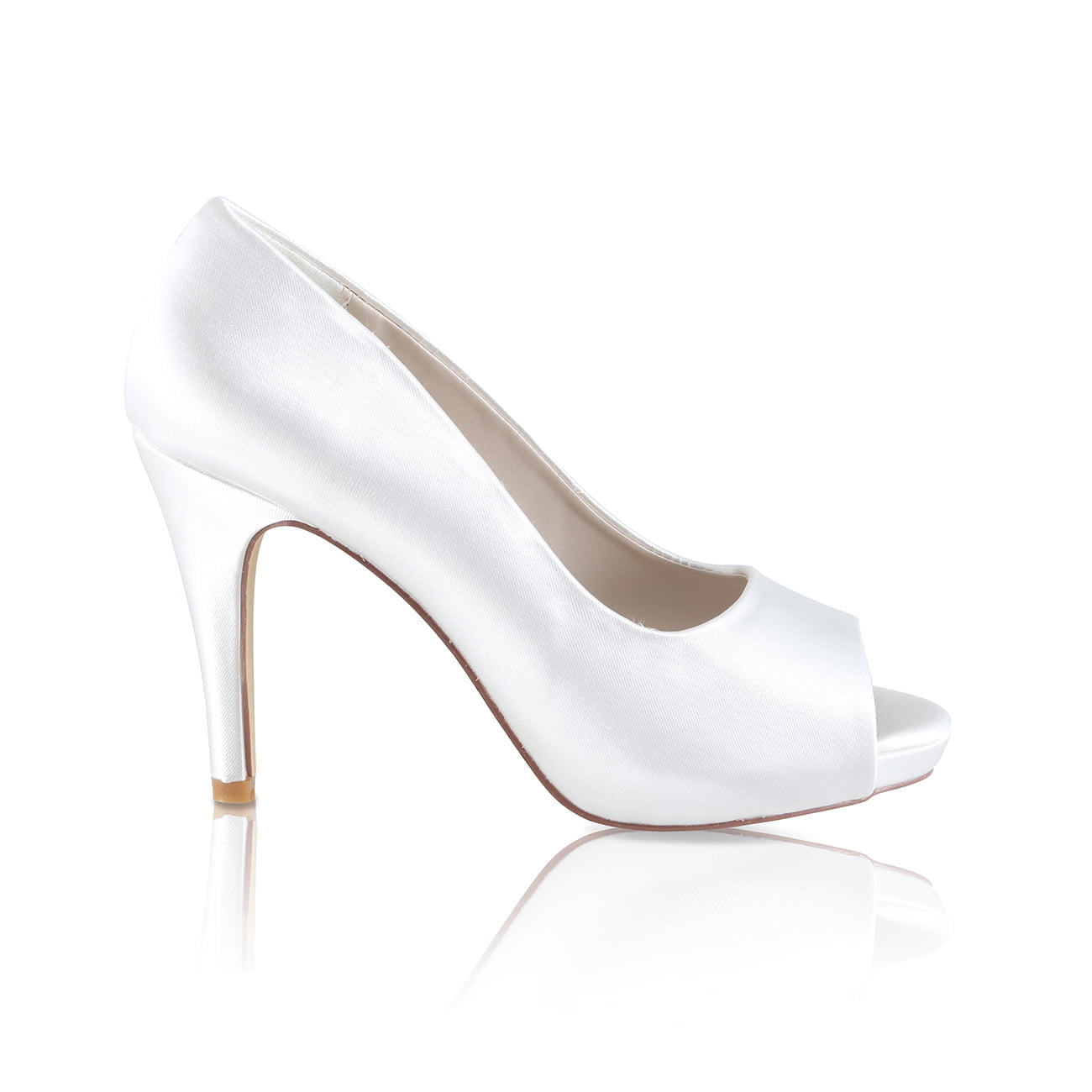 ivory peep toe bridal shoes