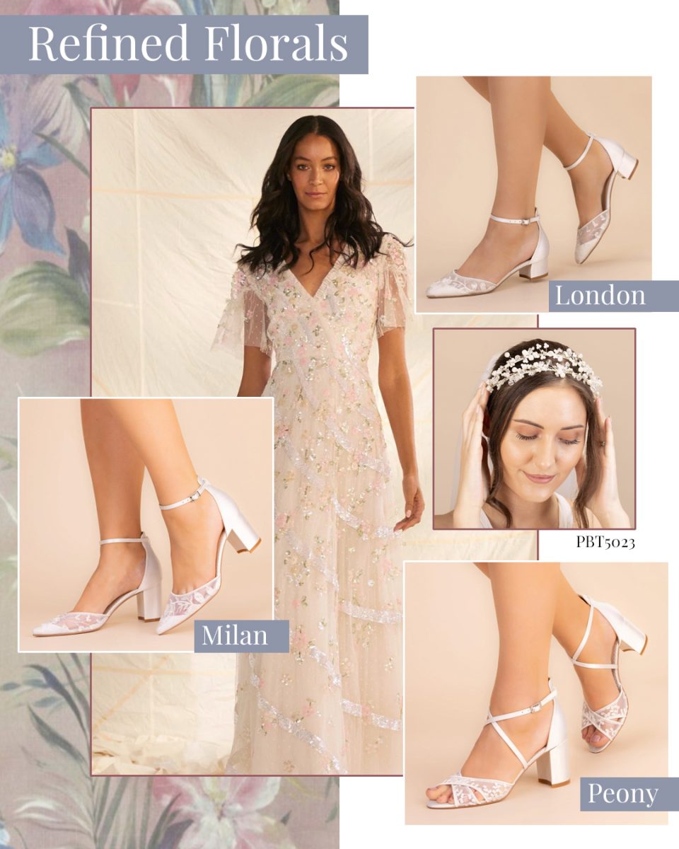 Trends Inspiration Behind The 2024 Bridal Shoe Collection The   PB 2024 Shoes Refined Florals 960x1200 